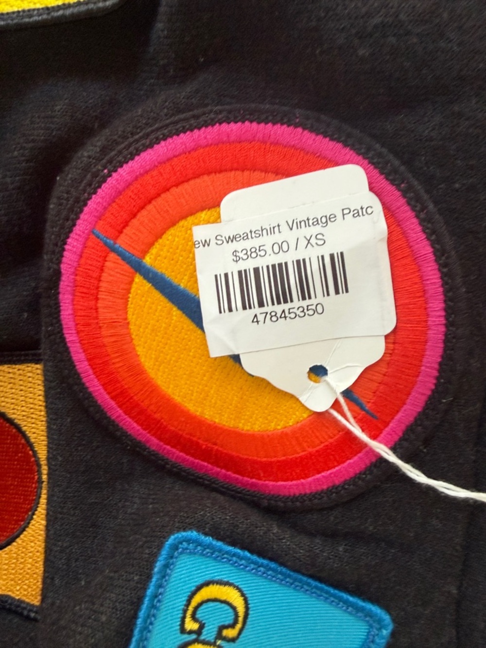 Aviator Nation VINTAGE PATCH RELAXED CREW SWEATSHIRT - BLACK XS NWT - Picture 9 of 9